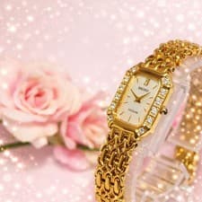 Good Condition Excelline SEIKO Diamond Bezel Shell Watch EXCELINE,19249