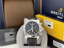 Breitling Chronomat 44 AB011012 44mm Black Dial Chronograph Steel Box Paper