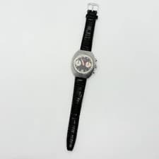 BULOVA Watch 5007 N1 Black Hand-Wound Men's 2-Register 2-Chronograph Leather