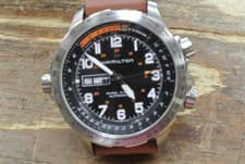 Hamilton Khaki Aviation X-Wind Day Date Auto Black Dial Leather Men's Watch