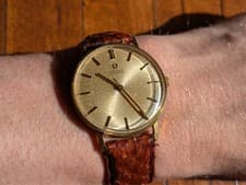 1963 Omega Watch Automatic Gold 34mm Cal 552 Speckled Sunburst Dial