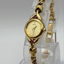 Seiko 1E20-0430 Women's Gold-tone Quartz Watch Battery Replaced