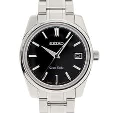 Grand Seiko SBGV011 37.2mm Stainless Steel Black Dial Quartz Watch Box #KN373