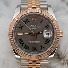 2021 Rolex Datejust 126331 Steel/Rose Gold Fluted Bezel Wimbledon Jubilee B+P