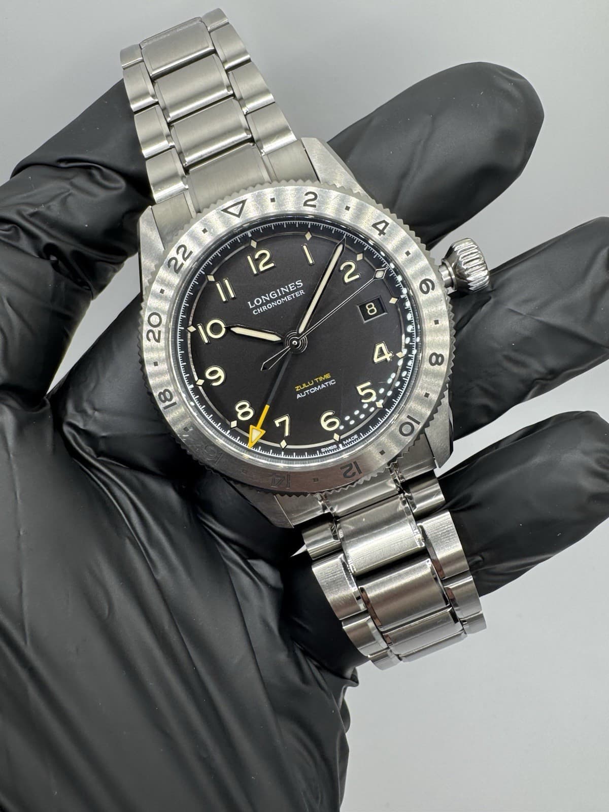 Longines Spirit Zulu Time X Hodinkee Automatic Titanium Wristwatch, Date, 100m