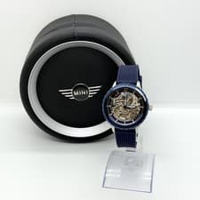 MINI Watch Automatic MA-2 Navy Bezel Rubber Skeleton Dial Men's Working w/Boxed