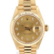 Rolex Datejust 69178 Solid 18KY Gold Factory Diamond Dial President Watch 26mm
