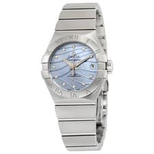 Omega Constellation Co-Axial Blue MOP Diamond Dial Ladies Watch