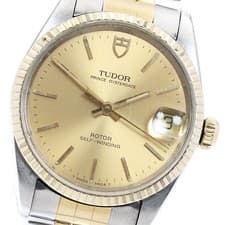 TUDOR Prince Oyster Date 75403N Cal.2824-2 YG bezel Automatic Boy's Watch_949702