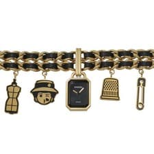 CHANEL Premiere Charm CoutureM H9859 Vintage Quartz Black Dial Ladies 90322068