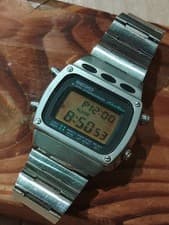 Vintage SEIKO SilverWave A359-5020 Digital Watch Stainless Steel 80s