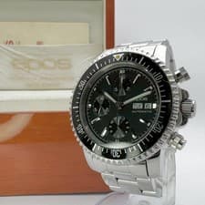 Epos Sportive 3365 Automatic Chronograph Diver 200m Working Full Set W/Box