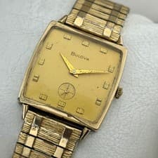 Bulova Art Deco 10K RGP Bezel Manual Wind 11AL Small Seconds Vintage Mens Watch