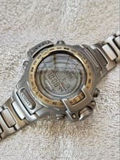 CASIO PRO TREK PRT-4000 TRIPLE SENSOR FULL TITANIUM GOLD BEZEL VINTAGE WATCH