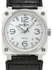 Bell & Ross Aviator Automatic Watch BR03-92-SC White Shell Dial 42mm