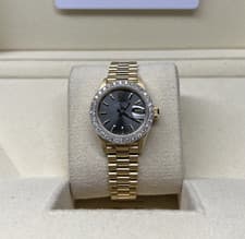 Rolex datejust grey dial diamond bezel  full 18kt gold 26mm ref: 69178watch only