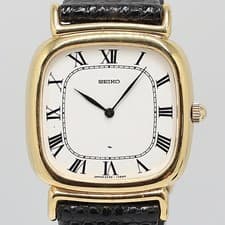 Seiko Chario QZ White Dial 2220-3450 Men's Watch Vintage Style