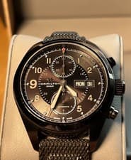 Hamilton H71626735 Khaki Field Auto Chrono 42mm Black Dial Men's Watch Jack Ryan