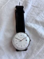 JUNGHANS Max Bill Mega Men’s Watch White Dial 38mm From JP Good Condition