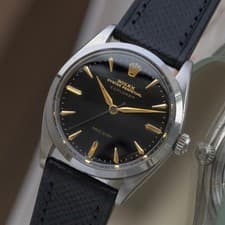 1963 Rolex 5500 -  Gilt Black Dial + Gold Markers / Hands - Explorer Dial