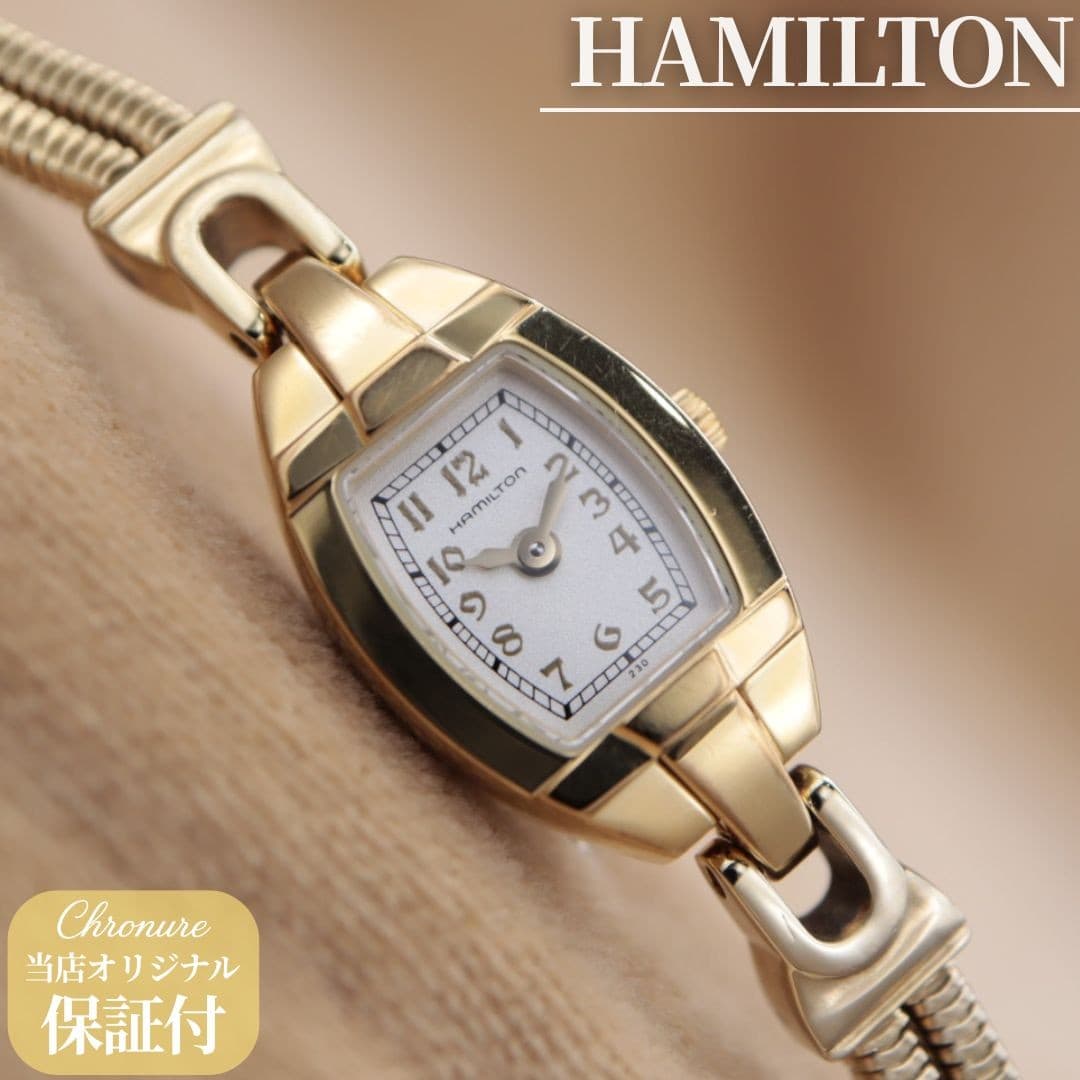 Used Hamilton H311110 HAMILTON Tonneau Silver Dial Arabia Gold Ladies 14.5mm