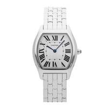 Cartier Tortue White Gold Manual 39x31mm Silver Dial Bracelet Watch W1556367
