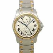 Cartier Santos Round GMT W20038R3 YG Automatic Silver Dial Mens Dial 90320977