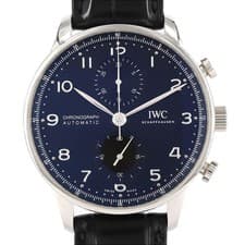 Authentic IWC Portuguese Chronograph IW371609 Stainless Steel Mechanical Aut...