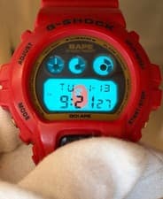 G SHOCK Limited APE DW 6900 Watch Collaboration Vintage With Box Red