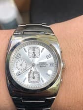 Seiko Chronograph 50M Mens Watch 7T92-0ALB Steel 5 Bar Water Resistant Japan