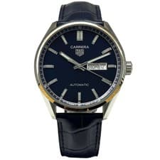Tag Heuer Carrera Day Date 41mm WBN2012 Blue Dial Leather Strap Calibre 5 Automa
