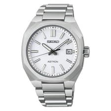 Seiko Astron SBXY081 Solar Radio Pure Titanium White Dial Calendar Mens Watch