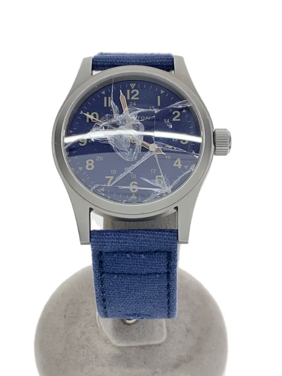 HAMILTON SHIPS Manual Watch Analog Canvas NVY Navy SS H694190