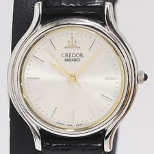 with Box Working Seiko Credor 4J81 0A40 QZ Silver Dial Ladies Watch 6513100 11A