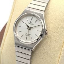 Omega De Ville Women's Square Quartz Watch Silver Dial Used