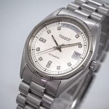 Tissot Seastar Wristwatch Automatic 36mm White Silver Dial 12 Diamond Bezel