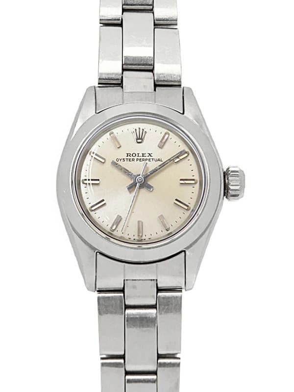 ROLEX Oyster Perpetual 6618 24mm Silver Dial Stainless Steel Plastic Box #T266