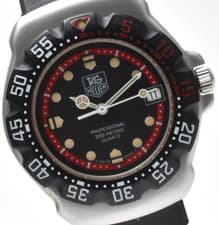 【NEAR MINT】 Vintage TAG Heuer Formula WA1214 Black Red 35mm Quartz Watch Japan
