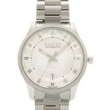 AUTHENTIC GUCCI 126.3 Eryx Date Silver SS Automatic Wristwatch