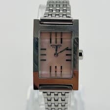 [Good] HERMES TA1.210 Tandem Quartz Watch, Silver/Pink Stainless Steel