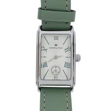 HAMILTON quartz watch analog leather GRN H11221852