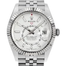 ROLEX SKY-DWELLER 336934 white 5 row jubilee bracelet Random Number second h...