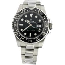 ROLEX Stainless Steel GMT Master II Black Dial Automatic Watch w/ B&P 116710LN