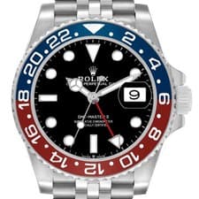 Rolex GMT Master II Steel Pepsi Blue Red Bezel Mens Watch 126710 Box Card