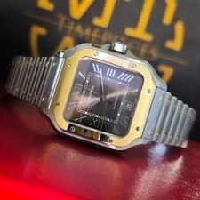 CARTIER SANTOS DE CARTIER LARGE W2SA0030 39.8MM 18K YELLWO GOLD STEEL  GREY B&P