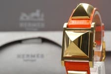 w/Box [Near MINT] Hermes Medor ME1.201 White Dial Quartz Woman's From JAPAN