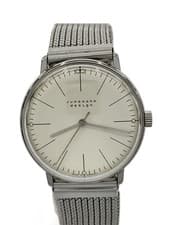 JUNGHANS Max Bill Hand Winding Watch 027/3004.46 Silver Dial Mesh Bracelet