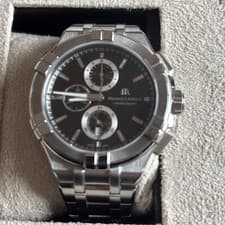 Maurice Lacroix AIKON  AI-1018 QUARTZ CHRONOGRAPH DARK BLUE LEATHER BAND WATCH