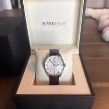 TAG Heuer Carrera Calibre 6 Automatic Silver Dial Brown Leather Watch Box Papers