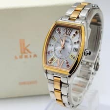 Seiko Lukia Limited Edition Watch Pink Dial Swarovski Solar Powered
